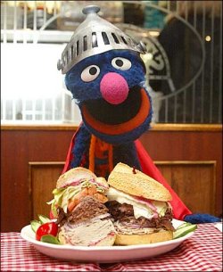 Grover and his sandwich